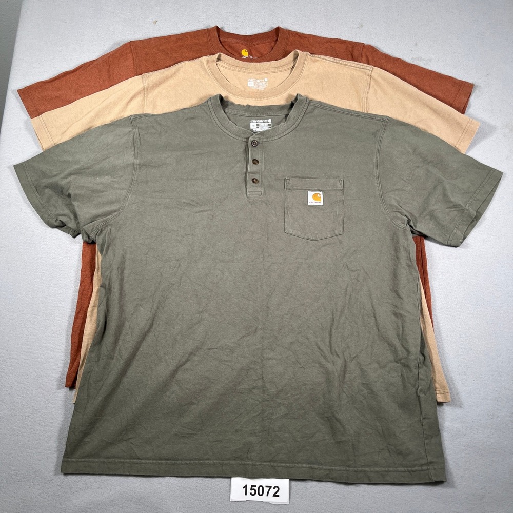 Carhartt T Shirt Mens 2XL Multicolor Cotton Original Fit Casual Wear Lot Of 3